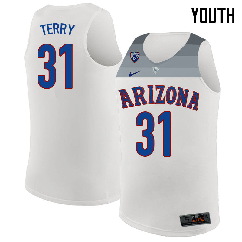 2018 Youth #31 Jason Terry Arizona Wildcats College Basketball Jerseys Sale-White